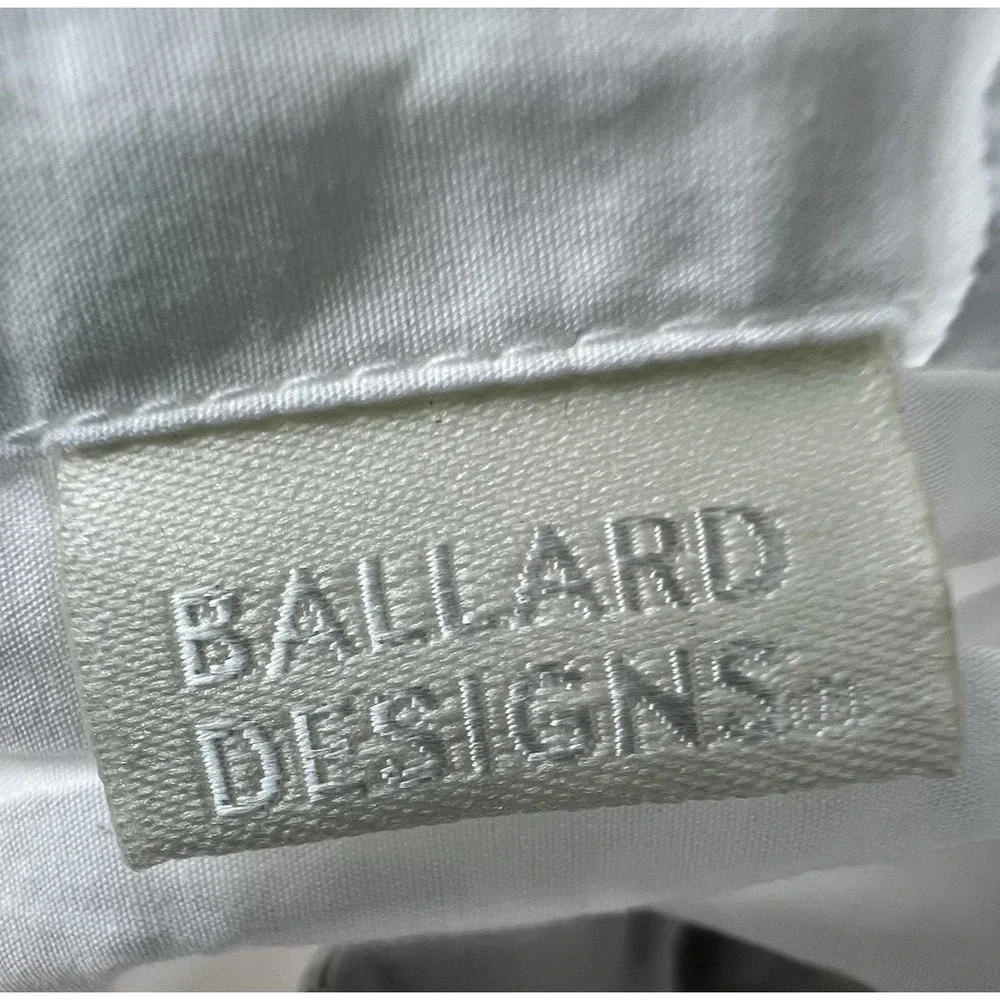 Ballard Designs Trim Gray  White Banding Euro Size Sham Cotton
